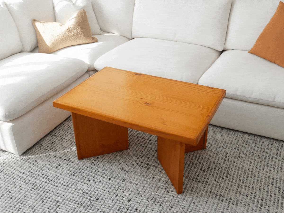 Dot+Pop's upcycled coffee table before Stain & Varnish Liming White.