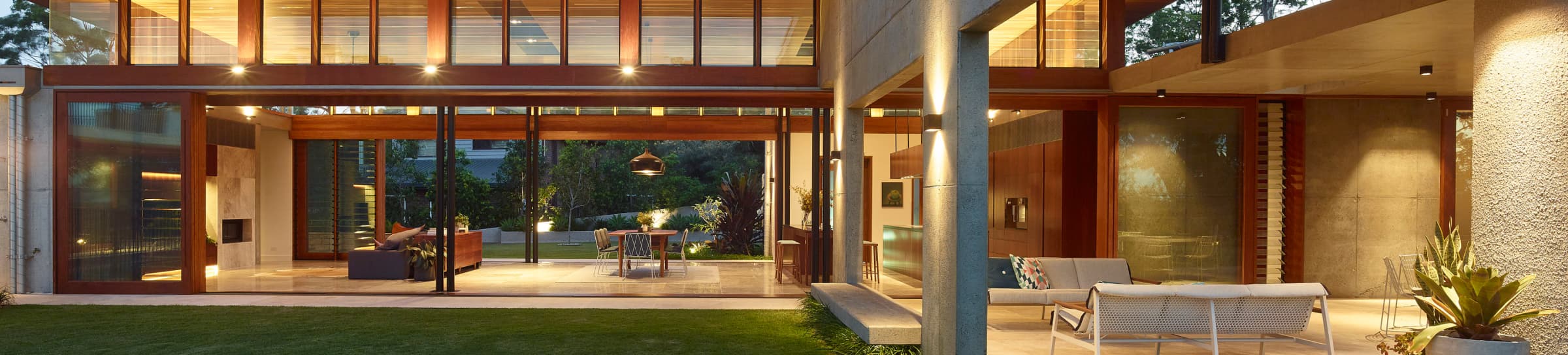 Exterior house at dusk