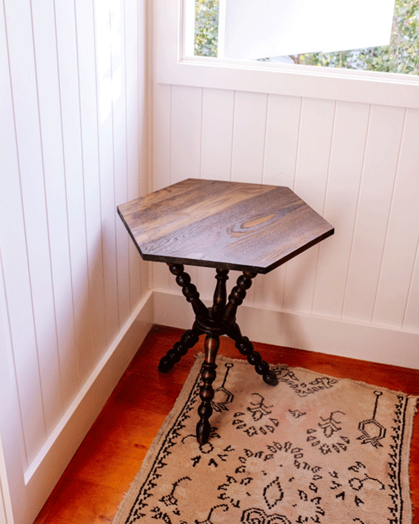 Upcycled bobbin side table