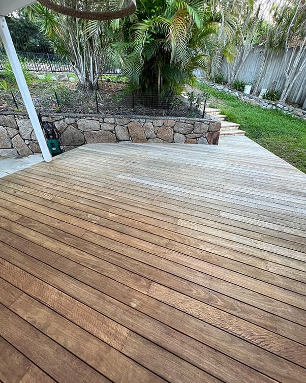 @coastal.hills.haven blackbutt timber decking prepared with Woodprep