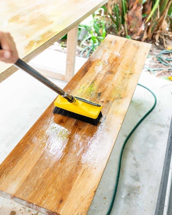 Scrubbing outdoor furniture