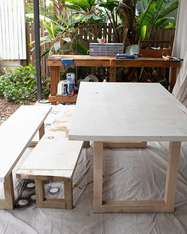 Stripping and cleaning an outdoor timber table