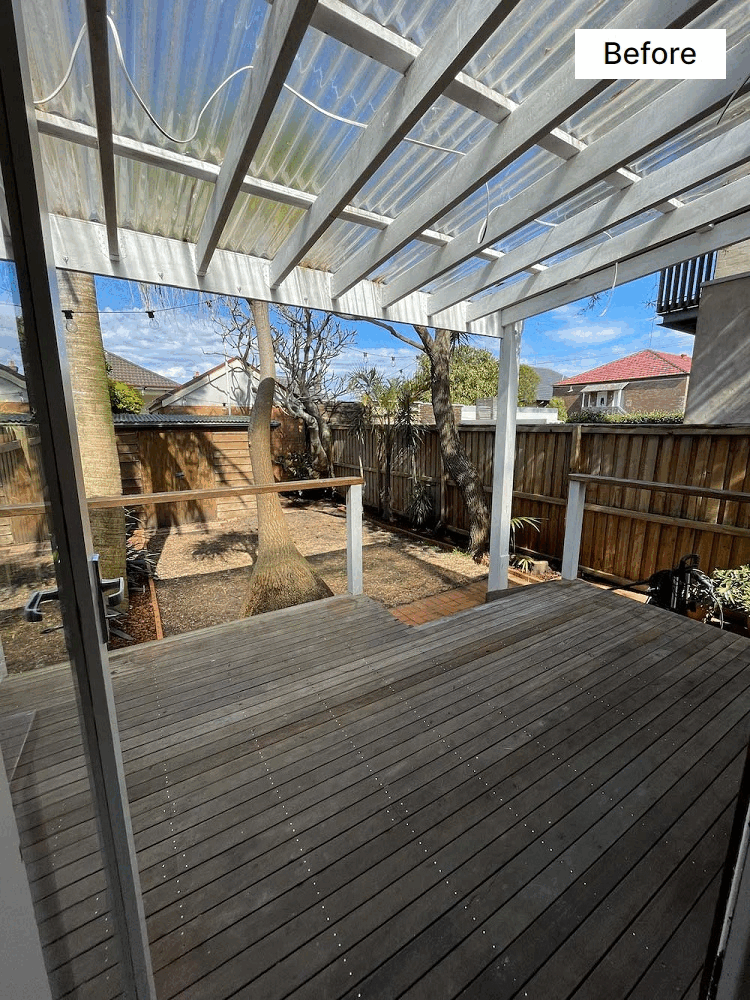 Lydia Kirkland deck restoration before and after.