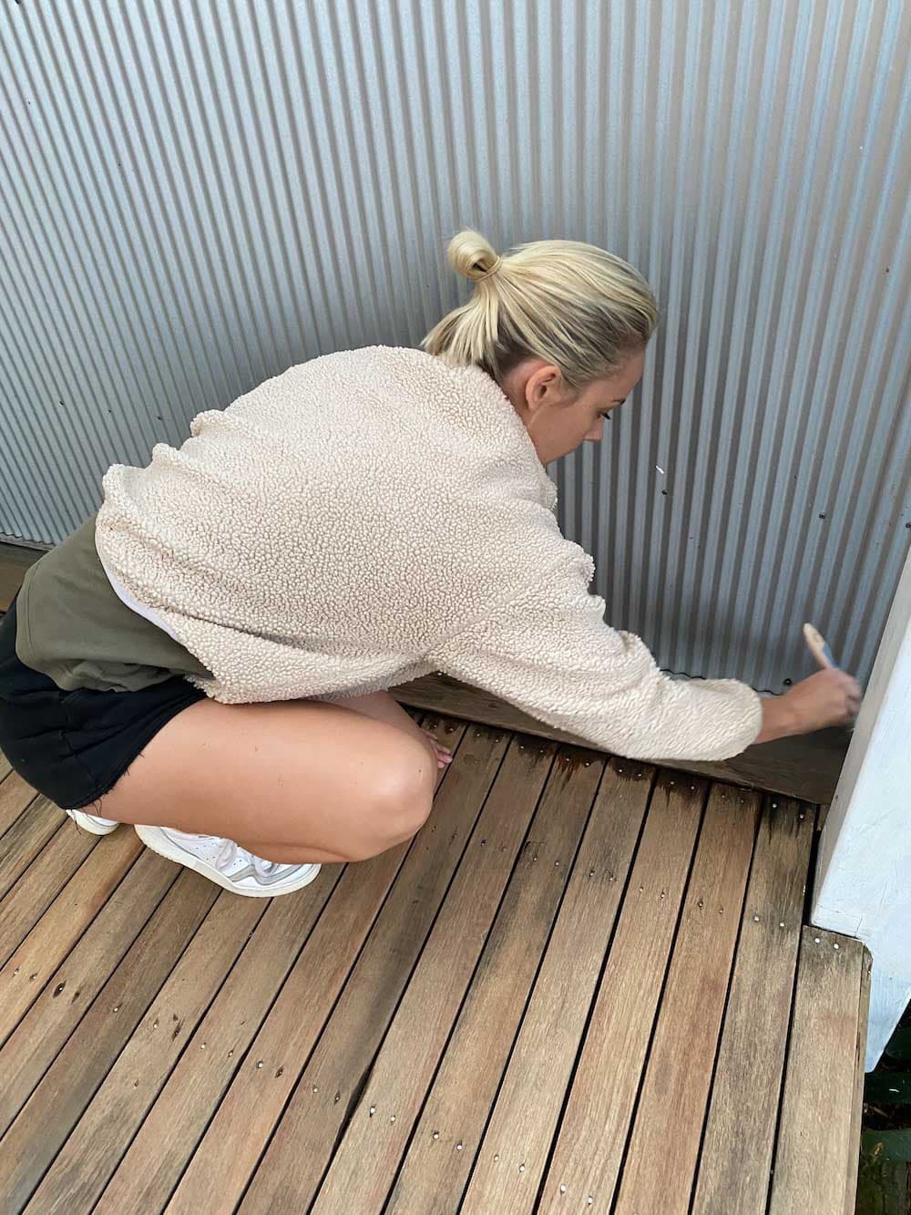 Lydia Kirkland deck restoration cutting in