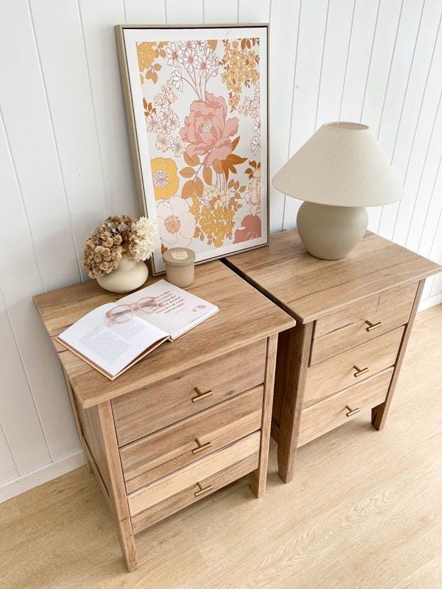 Bedside table makeover using Feast Watson Liming White Stain & Varnish