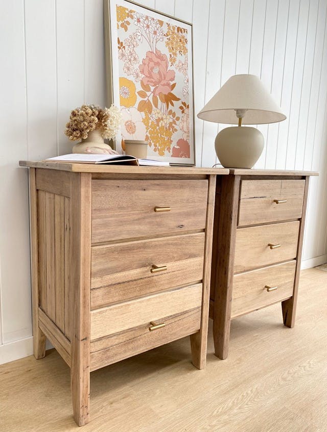 Bedside Tables transformed with Stain & Varnish in Liming White