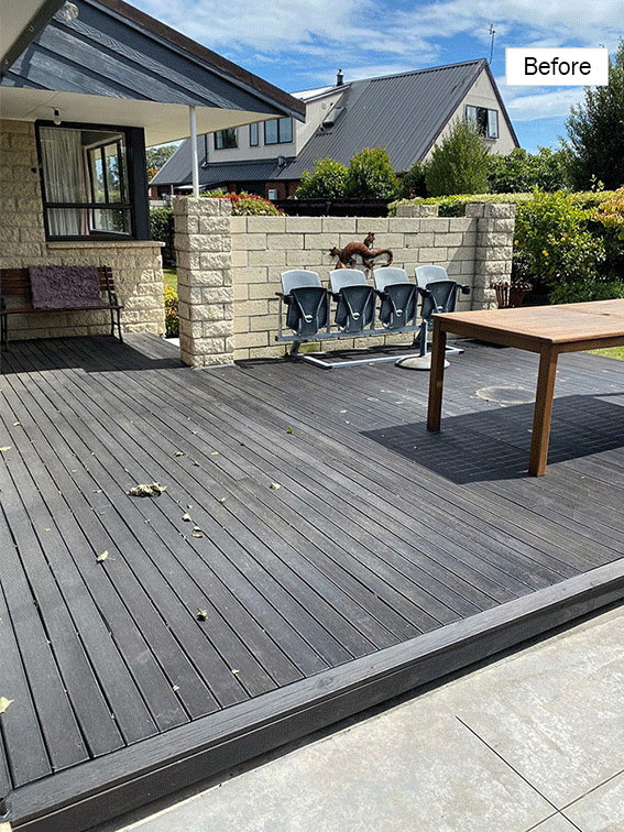 Feast Watson Black Japan Timber & Deck Stain - Before & After