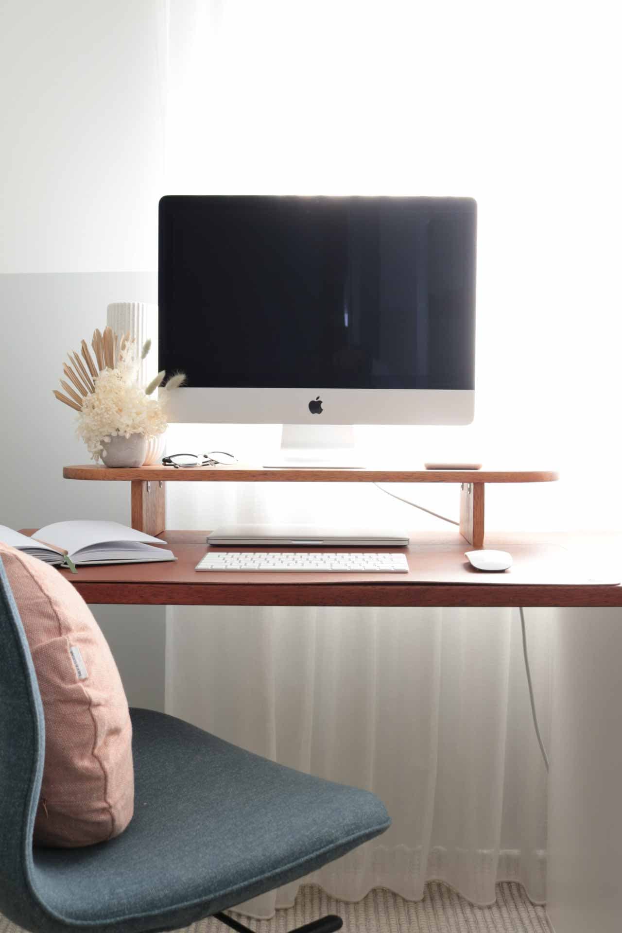 Sarah Amos Interiors' DIY Monitor Stand Front