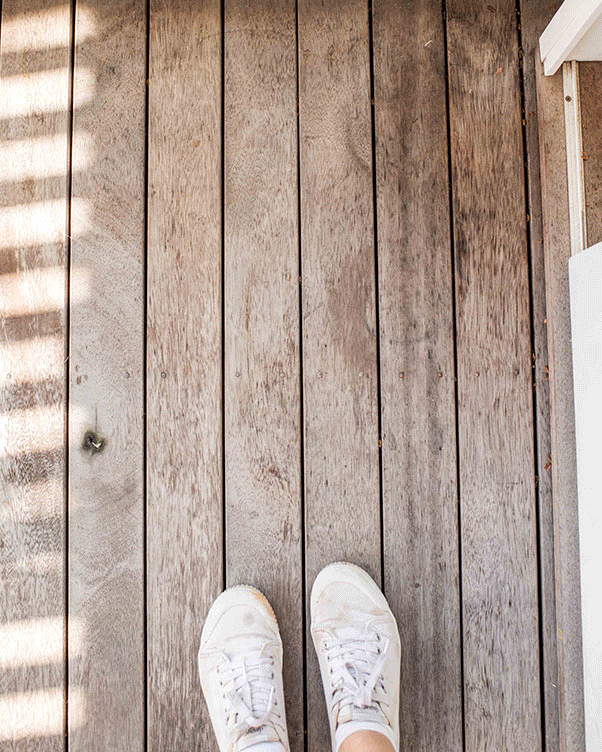 Geneva Vanderzeil uses Feast Watson Woodclean to refresh timber decking