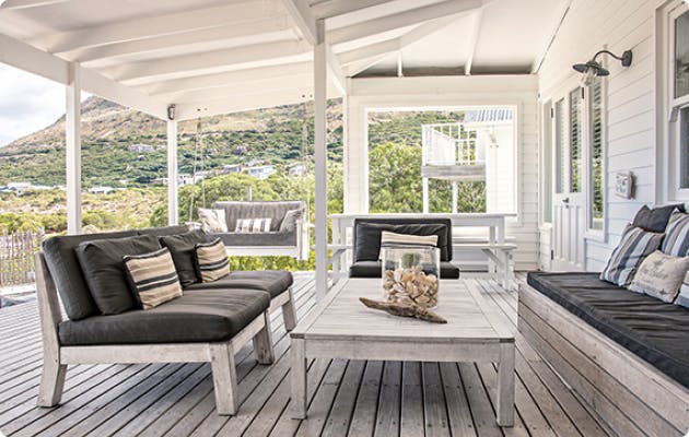 Weathered grey outdoor furniture