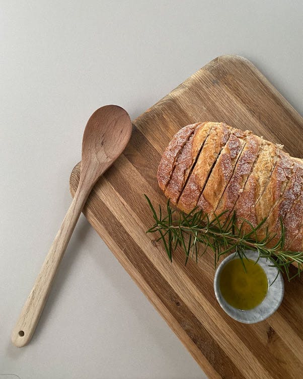 Chopping board featuring Feast Watson Kitchen Timber Wax.