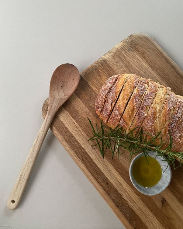 Chopping board featuring Feast Watson Kitchen Timber Wax.
