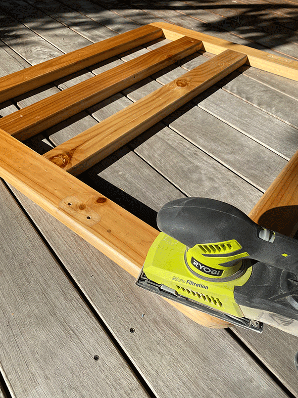 Sanding a kids bed frame