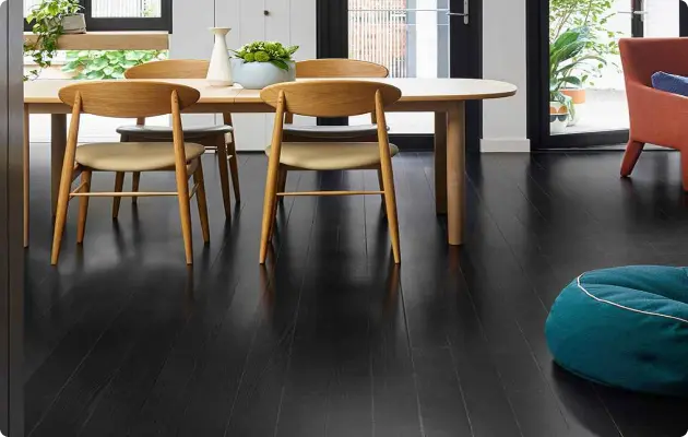 Make a bold statement with black floors